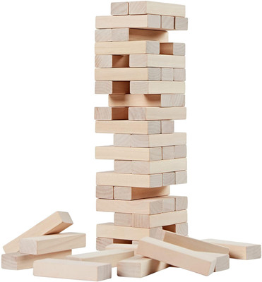 arovemic HOT SELLING TRENDING 54PCS JENGAA WOODEN BLOCK STACKING GAME(Brown)