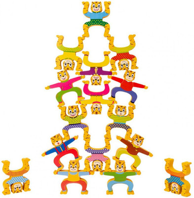 Raindrops Wooden Tiger Balancing Activity Game|Montessori Educational Stacking Toy for Kid(Yellow)