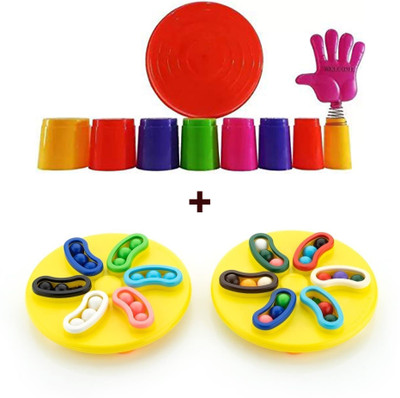RAINBOW RIDERS Combo Of 8 Ring Hoopla Ring Toss & Magic Spin Plastic Multicolor For Kids 3+(Multicolor)