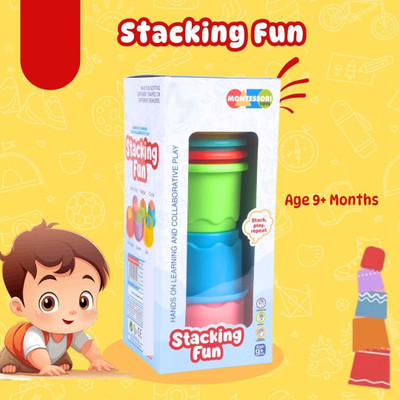 zokato Stacking Fun Beaker with Shape Sorting Educational & Learning Toy for Kids(Multicolor)
