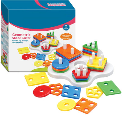 TOYZAA Little Kids for 2-5 years 25 pieces with 5 Shapes & Colors Shape Sorter(White)