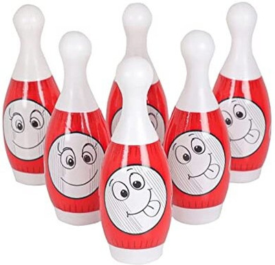 Zinnia Bowling Set with 6 Pins and 2 Ball for Kids (Multi Design)(Multicolor)