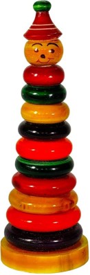 little ginnie Joker Stacker Toys for Kids - 12 pcs | Wooden Ring Stacker Toy Set(Multicolor)