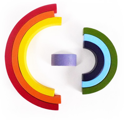 CloudTech Montessori Educational Toys for Young Children - Wooden Rainbow Stacker(Multicolor)