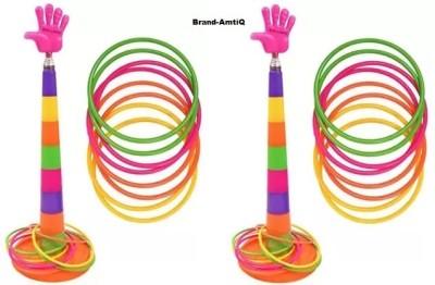 AmtiQ Combo 2 in 1 Ring Toss Game | Shape Sorter Color Recognition Aim and Strike Game(Multicolor)