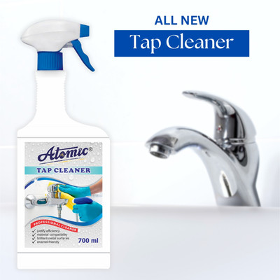 ATOMIC Tap Cleaner Liquid Spray 700 ML | Remove Hard Water Marks & Dissolves Limescale Stain Remover
