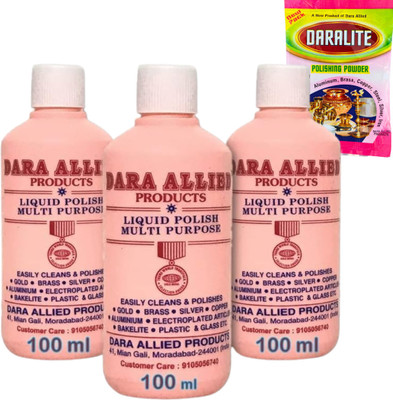 Dara Allied Polish Dara Allied Liquid Polish Pack of 3x100ml with Daralite Polishing Powder Stain Remover
