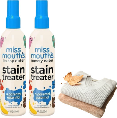 NOXUVO Gentle Care miss mouth stain treater (Pack of 2) | Fabric & Cloth Cleaner Spray Stain Remover