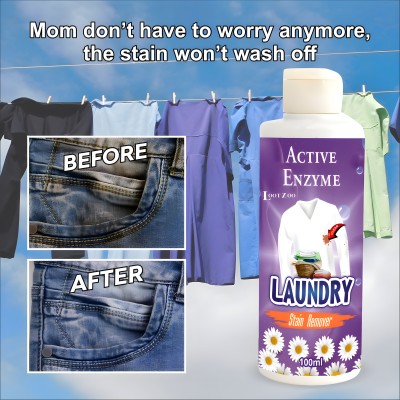 Krysto Laundry Stain Remover Liquid for Clothes | Active Enzyme Laundry 100ml Stain Remover