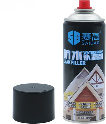 SarjuZone Waterproof Leak Filler Spray Rubber Flexx Repair & Sealant Point to Seal Cracks Black Spray Paint 450 ml(Pack of 1)