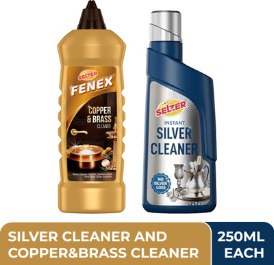 SELZER Silver, Copper & Brass Cleaner with Anti-Tarnish Formula – 500ml Liquid Stain Remover