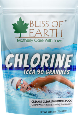 Bliss of Earth Chlorine Powder for Clean & Clear Swimming Pool Kills Bacteria Stop Algae 453gm(453 g)