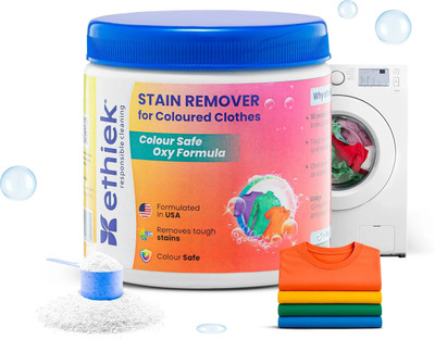 ethiek Fabric Stain Remover for Coloured Clothes | Detergent Add-On Powder | Powerful Stain Remover