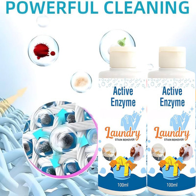 Sandarbh Spot Cleaner | Active Enzyme Laundry Stain Remover Jasmine Fabric Whitener(2 x 100 ml)