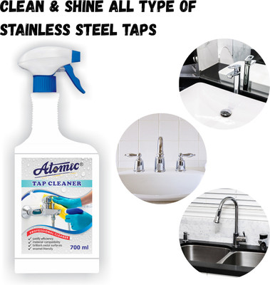 ATOMIC Tap & Shower Cleaner 700ml – Limescale & Grime Remover Stain Remover