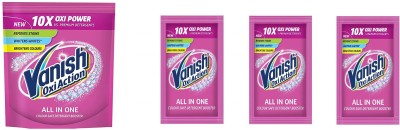 Vanish All in One Powder Detergent Whitens Whites Brightens Colours (100g+25gX3) Stain Remover