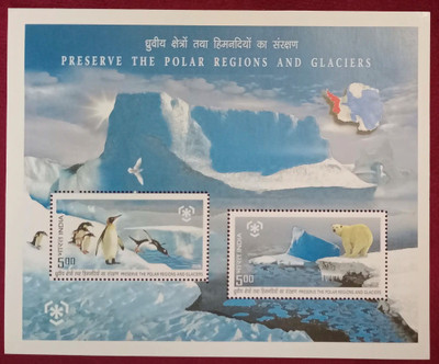 Hop n Shop India 2009 Miniature Stamp Sheet – Preserve Polar Regions & Glaciers MNH Stamps(1 Stamps)
