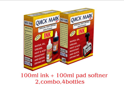 QUICK MARK Bla100ml. Stamp Pad Ink(100 ml)