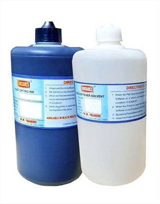 dinojames Violet Fast Drying Ink & Ink Softner 1 ltr combo Stamp Pad Ink(1000 ml)