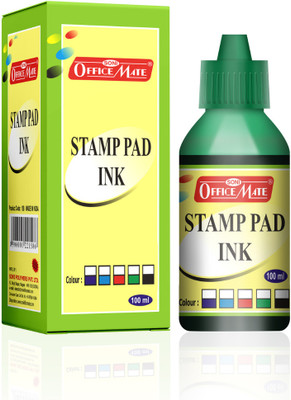 Soni Officemate Stamp Pad Green Ink-10 Pcs in 1 Box Stamp Pad Ink(100 ml)