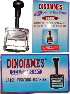 dinojames Batch Coding Machine with permanent Ink Stamp Pad Ink(100 ml)