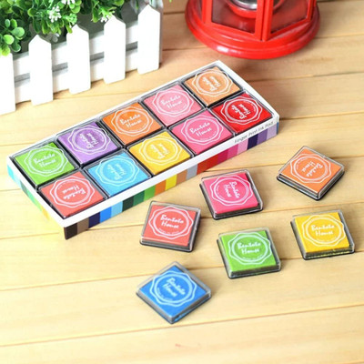 KRYTONE Ink Pad Stamps,Washable 20 Colors Rainbow Finger Ink Pad for Kids Stamp Pad Ink(10 ml)