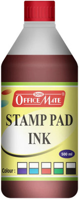 Soni Officemate Stamp Pad Ink, 500ML Red Colour - Pack of 2 Stamp Pad Ink(500 ml)