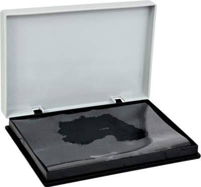 Fateh Black Stamp Pad (Size 13x9x1.5 cm) Finger Print Pad(Set Of 2, Black)