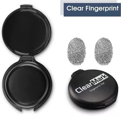 PACKIT Finger and Thumb Print Ink Stamp Pad Black for Notary Identification & Security(Set Of 1, Black)
