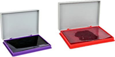 Fateh Stamp Pad Combo (Red and Violet) Red Size 9 x 5 cm and Violet Size 11.6 x 6.5 cm(Set Of 2, Violet, Red)
