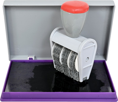 HADII Date Stamp Rubber Stamp + Violet Stamp Pad Combo(Set Of 1, Multicolor)