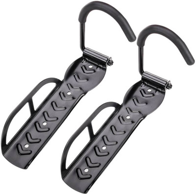 NSV Pack Of 2 Bicycle Hook Wall Mounted Cycle Rack Stand Bike Hanger Hook with Screw Cycling Stand(Aluminium, Black)