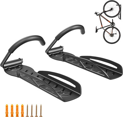 NSV Pack of 2 Cycle Wall Mounted Mount Hook Holder Wall Hanger Cycling Stand(Aluminium)