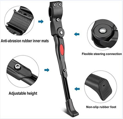 Gymisa Bike Kickstands Side Kickstand Bike Stand Adjustable Support Cycling Stand Cycling Stand(Steel)