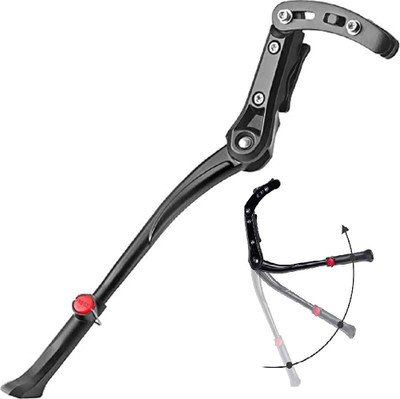 PRAKMO Bicycle Side Stand Universal 24'-29'' Adjustable Aluminum MTB Road Bicycle Cycling Stand(Aluminium, Black)