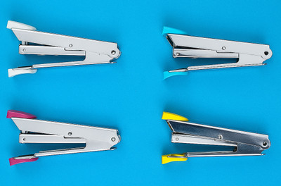 Shiva Collections Stainless steel No.10 No Staplers(Set of 4, Silver)
