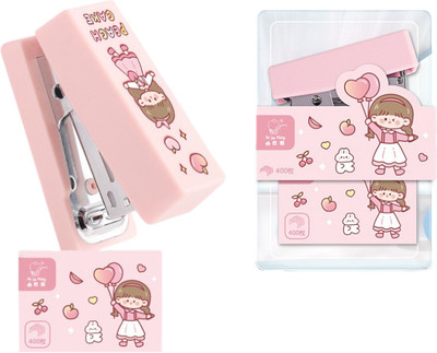 MAAGHI Portable Stapler Multifunction for Art & Craft / School Projects / Office 24/6 Staples NA Stapler(Set of 1, Pink)