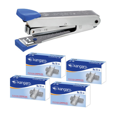 Kangaro MANUAL NO 10 ROUND EDGE STAPLER(Set of 5, Multicolor)