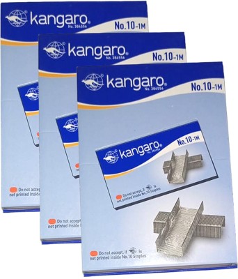 TINGLAX Kangaro Stapler Pin No. 10-1M | Kangaro Staples No. 10-1M(Set of 3, Silver)