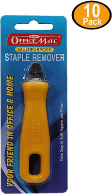 Soni Officemate Manual Multipurpose Staple Remover in Pack of 10 pcs Round Edged Stapler Pin Remover(Set of 10, Yellow)