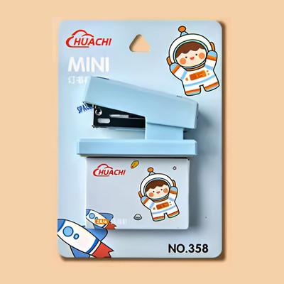 NFI essentials Desk Stapler with Staple Remover Medium Round Staplers(Set of 1, Blue)