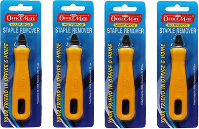 Soni Officemate Manual Multipurpose Staple Remover Round Edged Stapler Pin Remover(Set of 4, Yellow)
