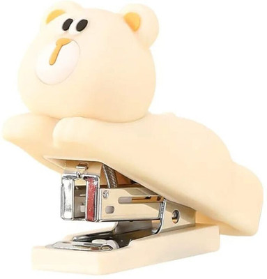 little Things Cute Manual Stapler - Off white Bear, Standard Pin NA Stapler(Set of 1, Off White)