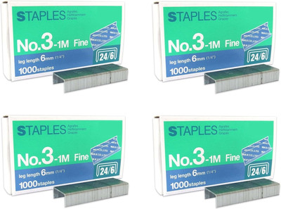 Kickzu Desk Essentials Heavy Duty Steel Wire Staple Pins, 24/6 Stick Desktop Stapler Pin(Set of 5, Silver)