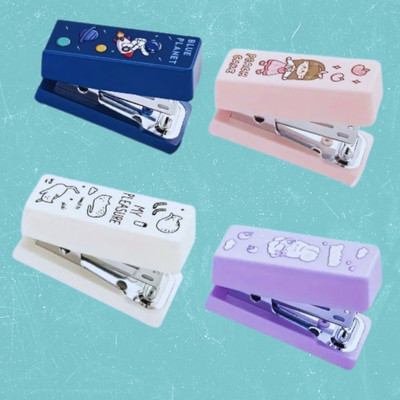 Glenston Children for Art & Craft Activities & Portable Convenient Stapler Small Pins Stapler(Set of 4, Multicolor)