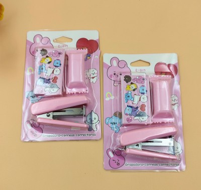Paper Bear Combo Pink BT21 Stapler Theme Stapler Set Art & Craft Kit PC of 2 NA  Stapler