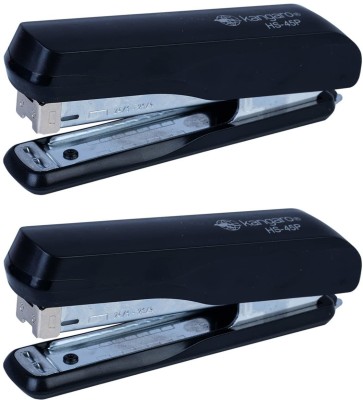 Kangaro Desk Essentials HS-45P All Metal Half Strip, Black, Set of 2 Cordless  Stapler