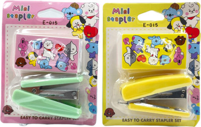 Fullkart BT21 BTS Stapler with Pins for Art & Craft or School/College/Home (Set of 2) NA  Stapler