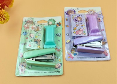 Paper Bear Combo Green and Purple Space Stapler Theme Stapler Set Art & Craft Kit PC of 2 NA  Stapler