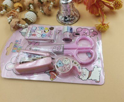 Paper Bear Pink BTS Theme Stationery Set Stapler Set Art & Craft Kit NA  Stapler